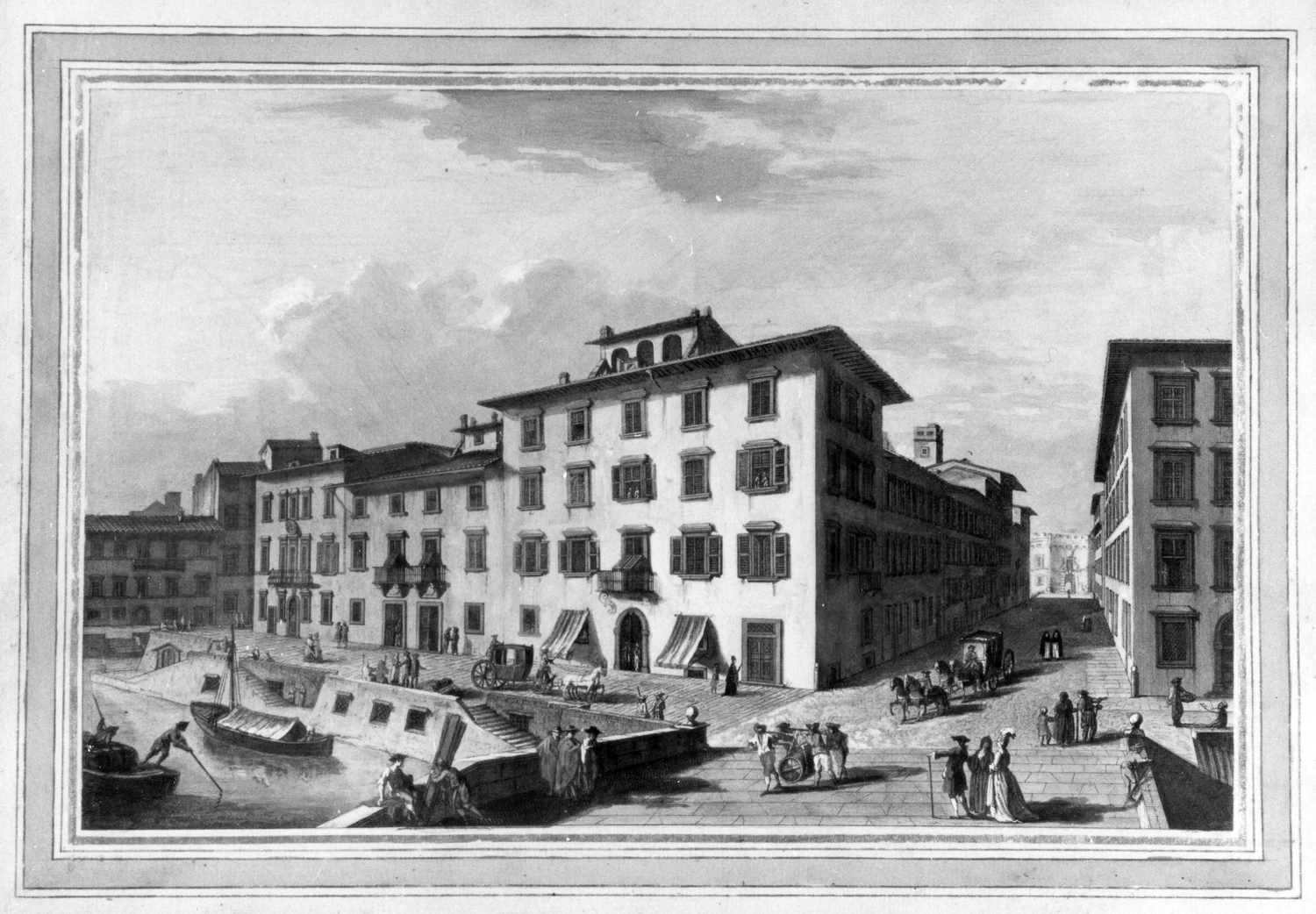 Veduta della città di Livorno con via Borra vista dal ponte di marmo - Palazzo Pitti, Firenze